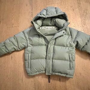 Superpuff shorty in aquamarine size small